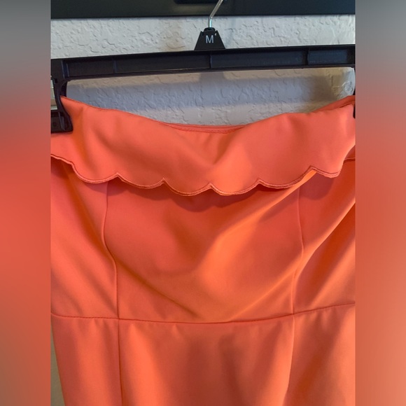 Lena Strapless Coral Dress - Picture 4 of 7